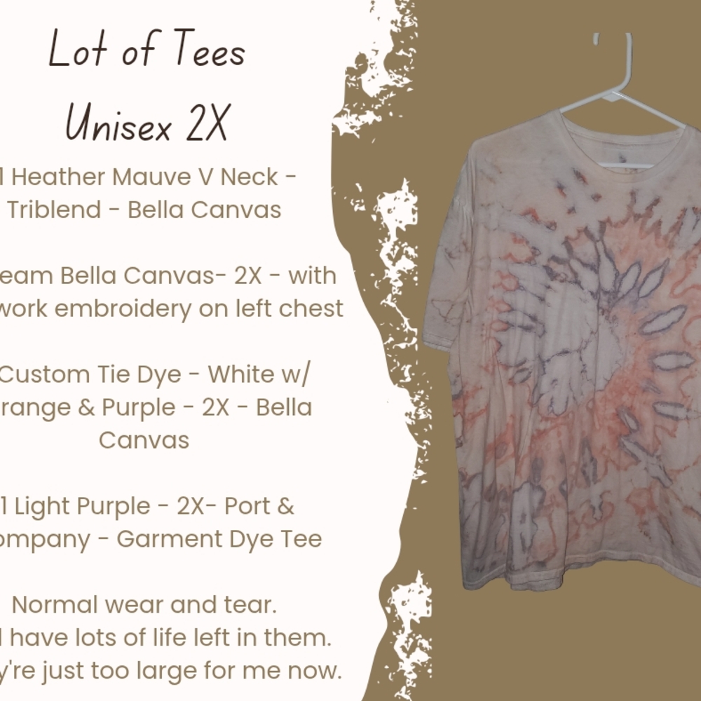 Bella Canvas Tie Dye T-Shirt - Cream and Purple